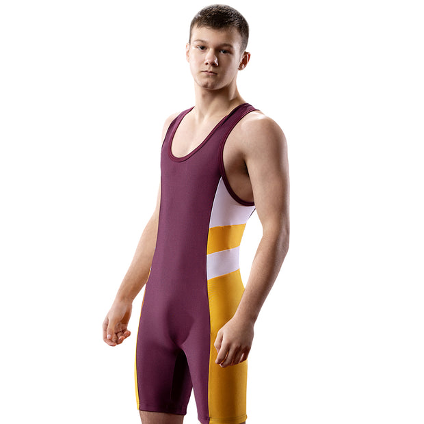  Matman Wrestling Singlet Double Knit Nylon Youth Boys Kids  Weightlifting Made In USA